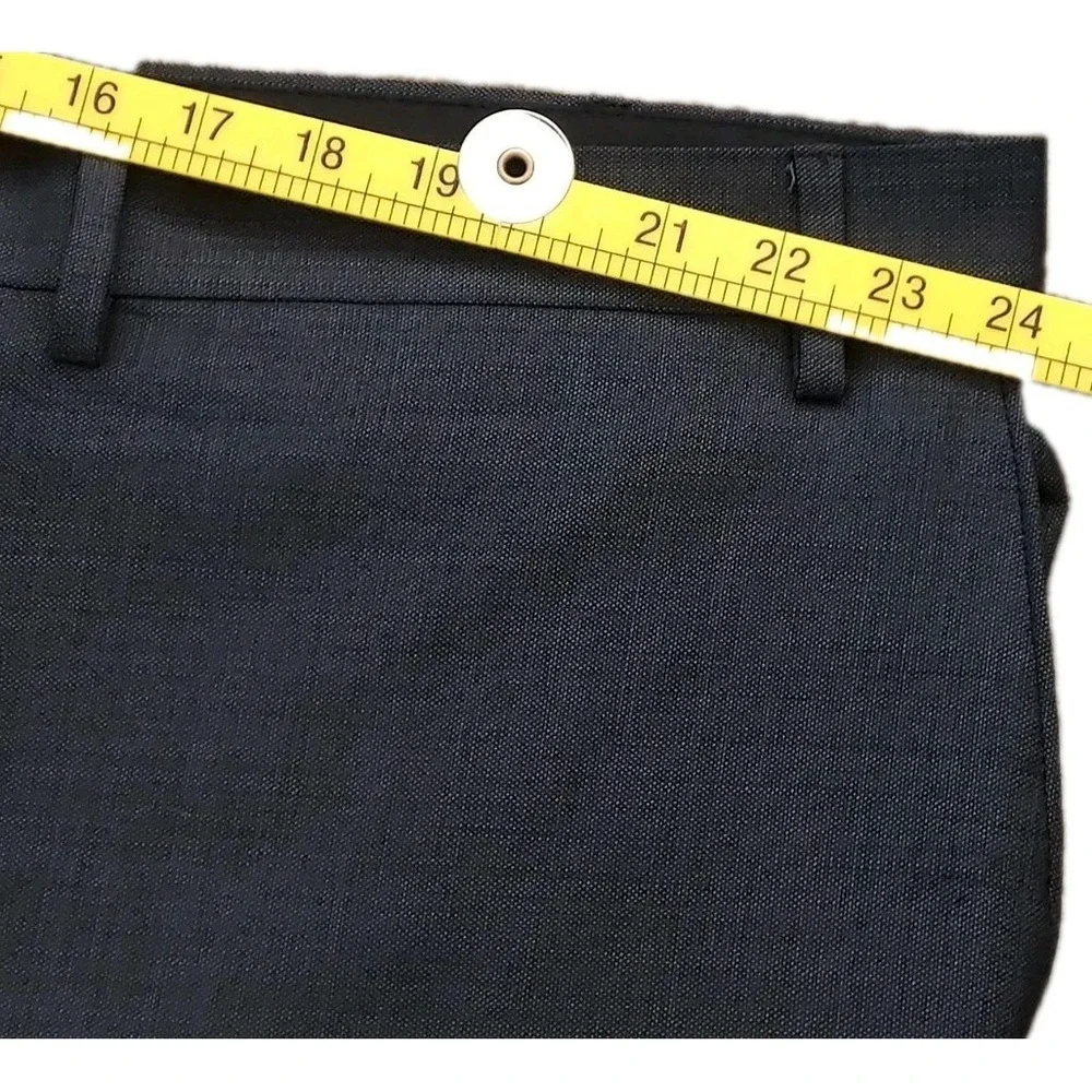 Vintage  Ralph Lauren Mens 48x26 Black 100% Linen Flat Front Suit  Pants‎